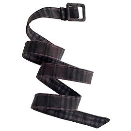 Irié Slim Checkered Fabric Belt - Black & Chocolate Brown Black