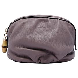 Bolsa de mão Gucci em pele de vitelo roxa com bambu Roxo Lavanda