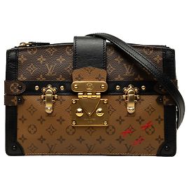 Pochette Louis Vuitton Brown Monogram Reverse Trunk Clutch Marron