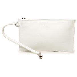 Balenciaga White Leather Duty Free Pouch White