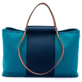 Hermès Blue Bicolor Toile Cabag Elan PM Azul