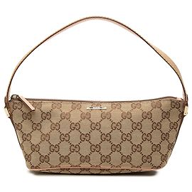 Gucci Beige GG Canvas Web Boat Beige