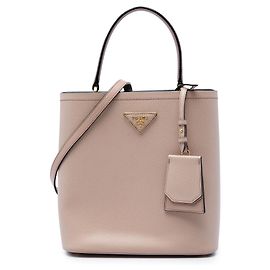 Prada Brown Medium Saffiano Cuir Panier Satchel Brown Flesh
