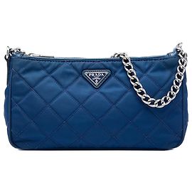 Bolso Satchel Prada Blue Impuntu Tessuto Azul