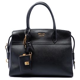 Borsa Prada Esplanade in pelle Saffiano e City Calf nera Nero