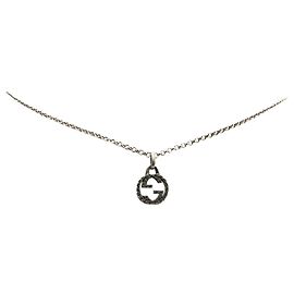 Gucci Silver Sterling Silver Interlocking G Necklace Silvery