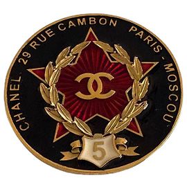 Spilla Circolare Chanel Oro Rosso Nero Nero Rosso Gold hardware