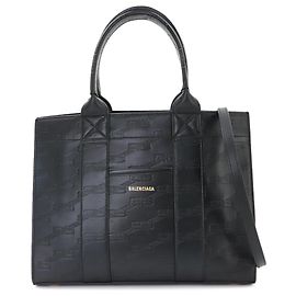 Borsa a spalla piccola Balenciaga BB Monogram Hardware Nero