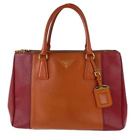 Saco Tote Prada em pele Saffiano Laranja