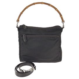 Borsa 2way Gucci Bamboo Nylon Marrone