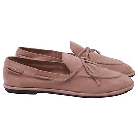 Scarpe da barca Tory Burch Bow in camoscio Rose Marrone Rosa