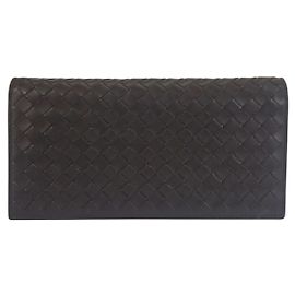 Bottega Veneta Intrecciato Leather Long Wallet Brown