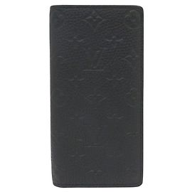 Louis Vuitton Portefeuille Brazza Taurillon Long Wallet Black