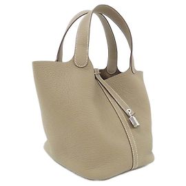 Hermès Sac à main Hermes Picotin Lock MM Clemence Marron