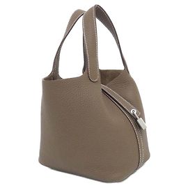 Hermès Sac Hermes Picotin Lock en Taurillon Clemence Marron Beige