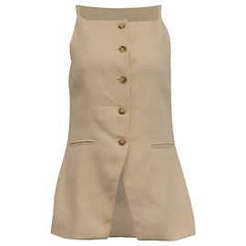 Autre Marque Top Chaleco Posse Nancy en lino crema Blanco Crudo