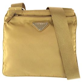 Prada Tessuto Nylon Schultertasche Braun Beige
