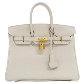 Hermès Birkin25 em couro Togo bege Marrom Bege