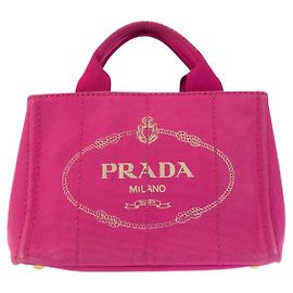 Sac cabas Prada en toile Canapa Rose