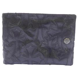 Portefeuille en cuir Chrome Hearts AINT NOTHIN 2 DO CM LDD Noir