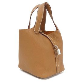 Hermès Sac Hermes Picotin Lock PM Clemence Marron