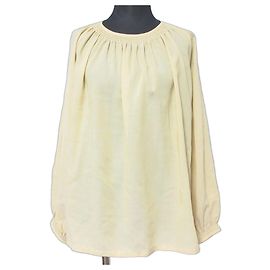 Autre Marque Ebure Sheer Wool Viyella Bluse Gelb