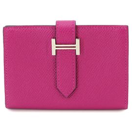 Hermès Hermes Bearn Mini Compact Wallet/Card Case Purple