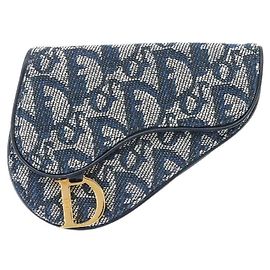Monedero Christian Dior Trotter Saddle Azul