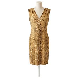 Tory Burch Abito in seta stampa pitone marrone Marrone Stampa python