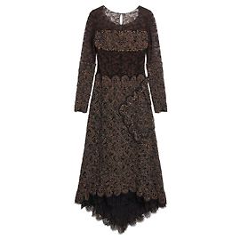 Chanel Paris-Byzance Abendkleid aus Spitze Braun Schwarz Mehrfarben