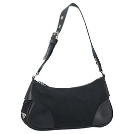 Borsa a spalla Prada in nylon e pelle nera Altro