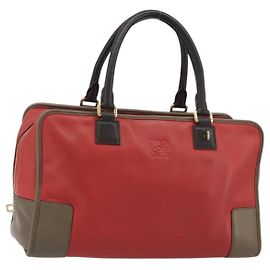 Loewe Amazona 36 Red Leather Handbag Other