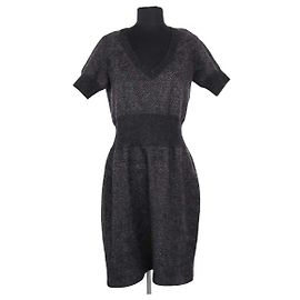 Vestido de lana negro Louis Vuitton Negro