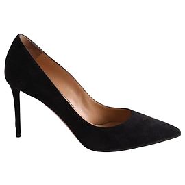 Aquazzura Black Leather Heels Black