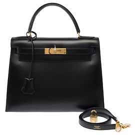 Hermès Borsa HERMES Kelly 28 in Pelle Nera - 104042 Nero