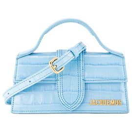 JACQUEMUS - Borsa a tracolla Le Bambino Jacquemus in pelle embossed coccodrillo blu Blu