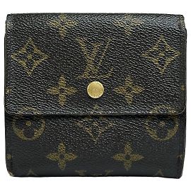 Vintage Louis Vuitton Monogram Canvas Bifold Wallet 2018 Brown Brown