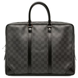 Black Louis Vuitton Damier Graphite Porte Documents Voyage PM Business Bag Black
