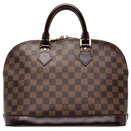 Sac à main Louis Vuitton Damier Ebene Alma PM Marron Marron