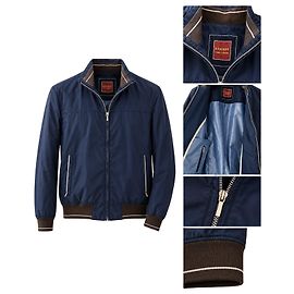 Autre Marque Raschini Blouson Bomber en Nylon Bleu Marine Bleu