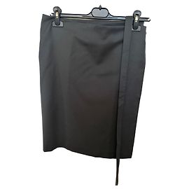 Costume National schwarzer Wollwickelrock Grau
