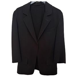 Agnona Black Virgin Wool Blazer Jacket Black