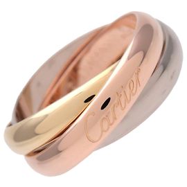 Cartier Trinity Ring MM K18 750YG 750WG 750PG Gold #51US5.5 EU51 HK12 Golden