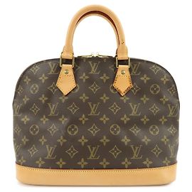 Louis Vuitton Monogram Alma PM Canvas Leather Hand Bag Brown M51130 Marrom