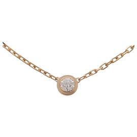 Colar Cartier D'amour 1P Diamante SM K18 750YG Ouro Amarelo Dourado