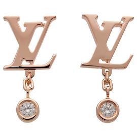 Brincos Louis Vuitton Puces Idylle Blossom LV Diamond K18 750PG Q96549 Dourado