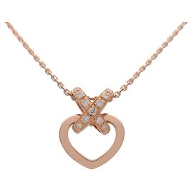 Colar CHAUMET Liens de Chaumet Coração de Diamante K18 750PG Ouro Rosa Dourado