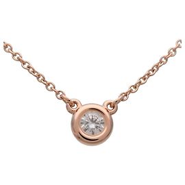 Tiffany & Co By The Yard Colar de Diamante 1P K18 750PG Rose Gold Dourado