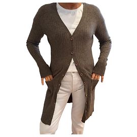 Cardigan long Chloé en cachemire marron côtelé Marron