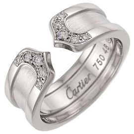 Cartier C2 Small Diamantring Silber